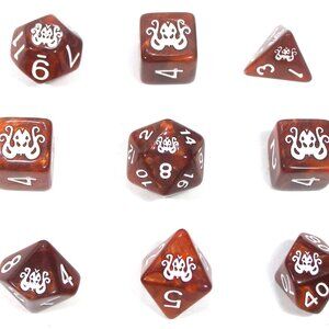 Blood Red Polyhedral Set of 9 Dice Set D&D Gaming RPG Fantasy